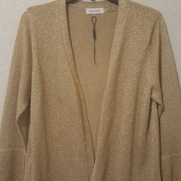 Calvin Klein Cardigan Sweater Bell Sleeve Sz M - Picture 1 of 6